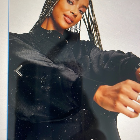 TOPSHOP OVERSIZED LONG BLACK BUTTON DOWN SHIRT - Picture 3 of 9